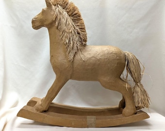 Over TWO FEET TALL, Extra Large Paper Mache Horse for Crafting, An Unfinished Item, Christmas, Nursery Décor, Large Art Project, Papier