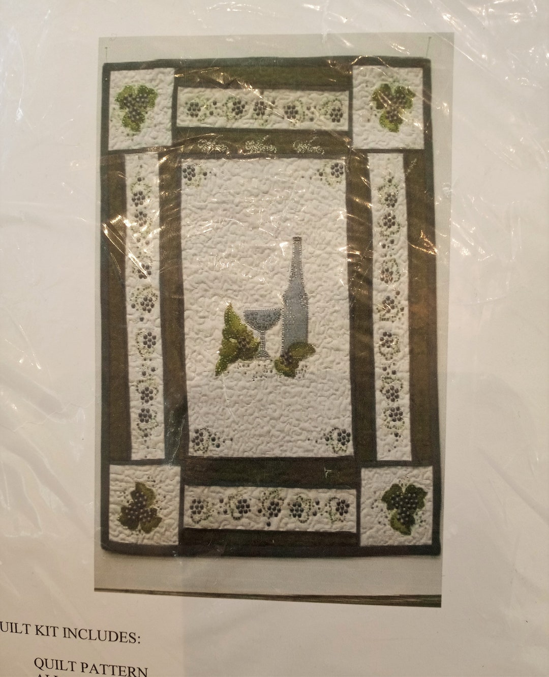 Wine Bottle Quilt Kit, Complete Kit, All Fabric Required, CD
