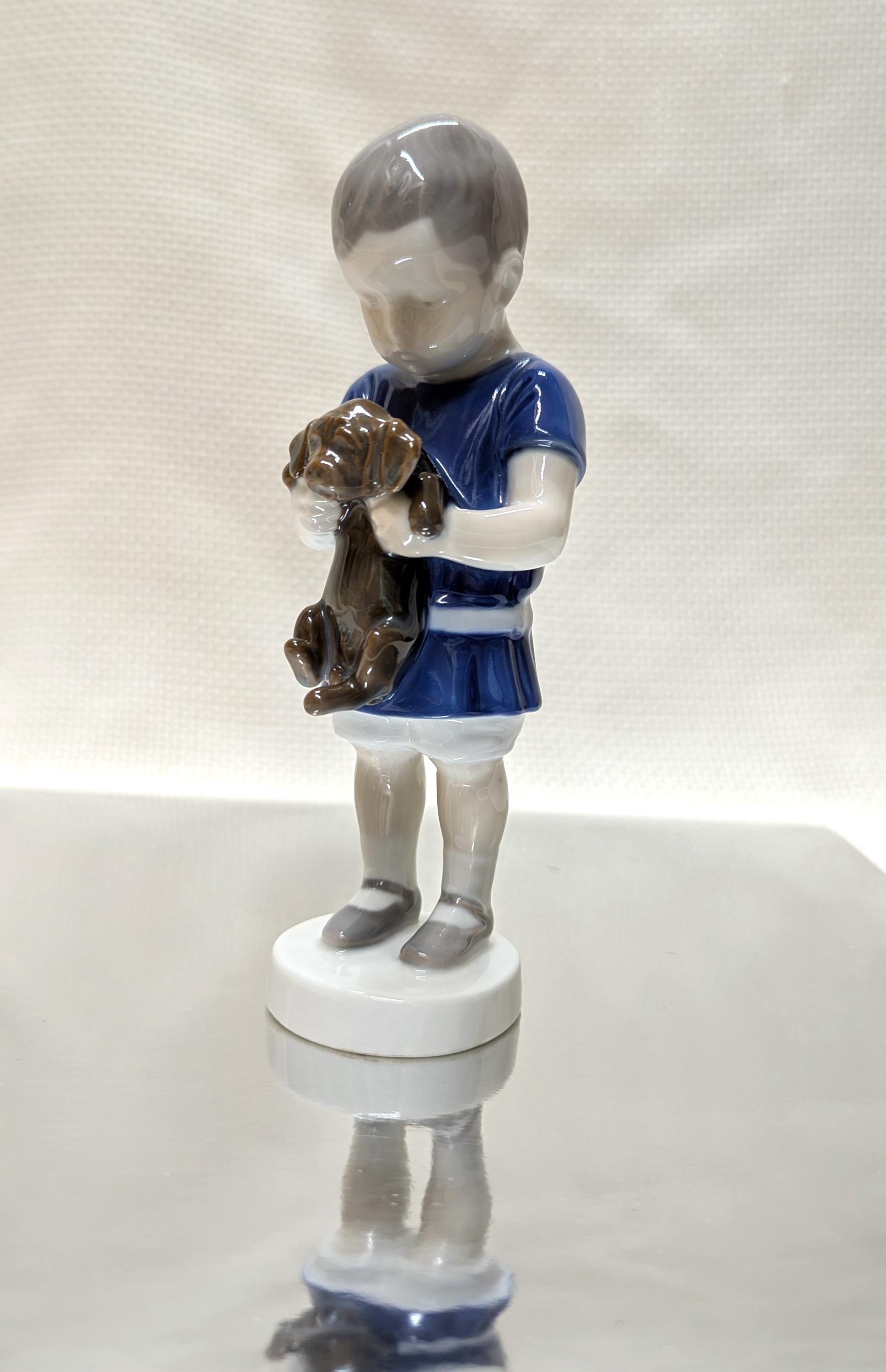 B&G Boy Holding Dog, Model #1747, Maker's Mark for 1952 to 1957