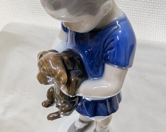 B&G Boy Holding Dog, Model #1747, Maker's Mark for 1952 to 1957