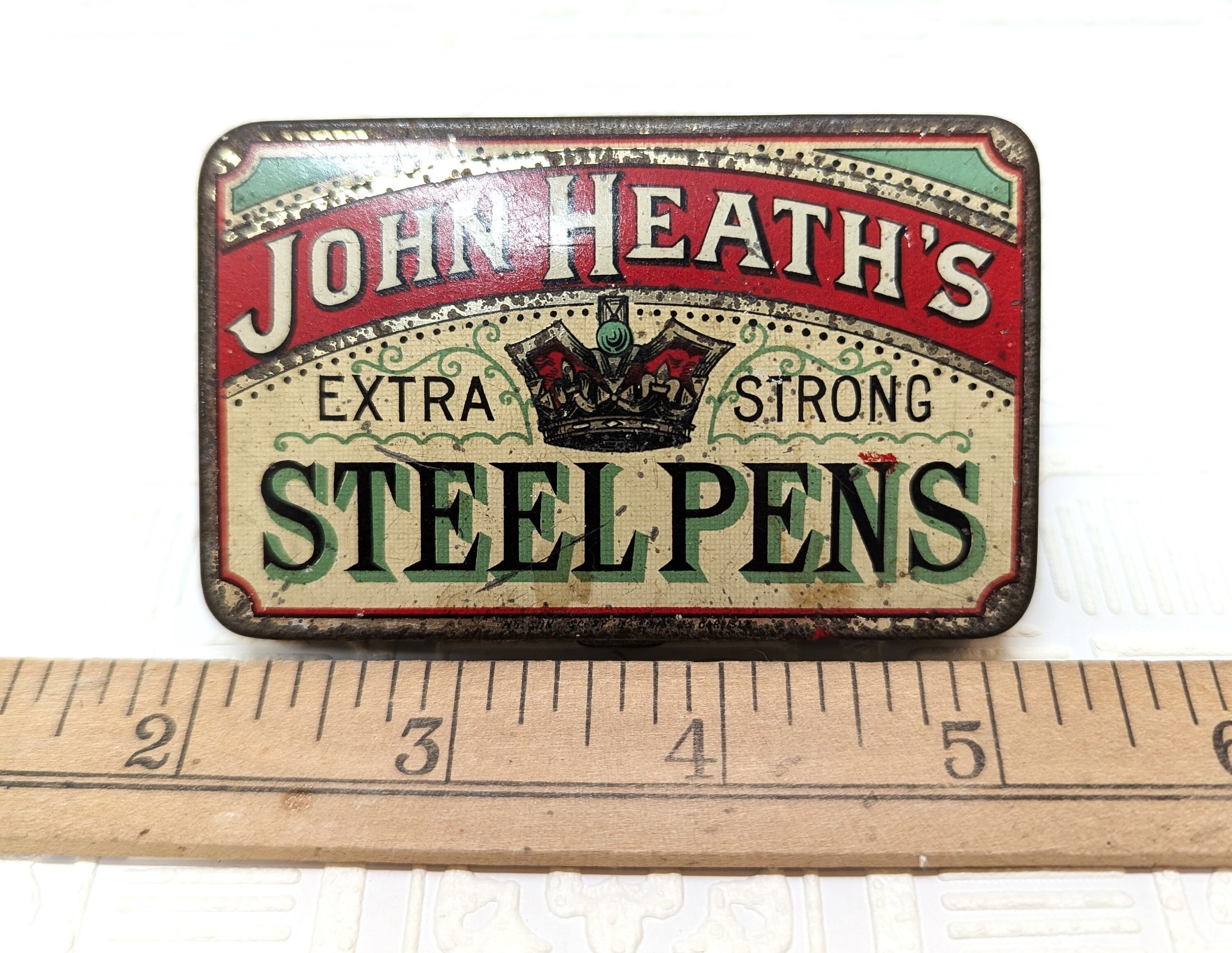 Antique John Heath's Extra Strong Steel Pens in Original Tin
