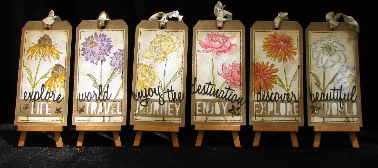 Greeting Card Tag, Tim Holtz CMS215, Flower Greeting Card, Floral