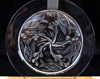 LALIQUE 波模様 クリスタル皿 LALIQUE 波模様 クリスタル皿 LALIQUE 波模様 クリスタル皿