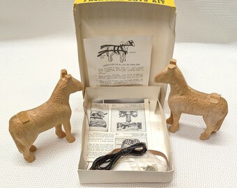 Two Identical Kits, Cactus Craft Frontier Days Kit #604, Team Of Horses, 2 Horses Per Kit, 4 Horses Total, Vintage 1970s, 2 DIY Western Kits