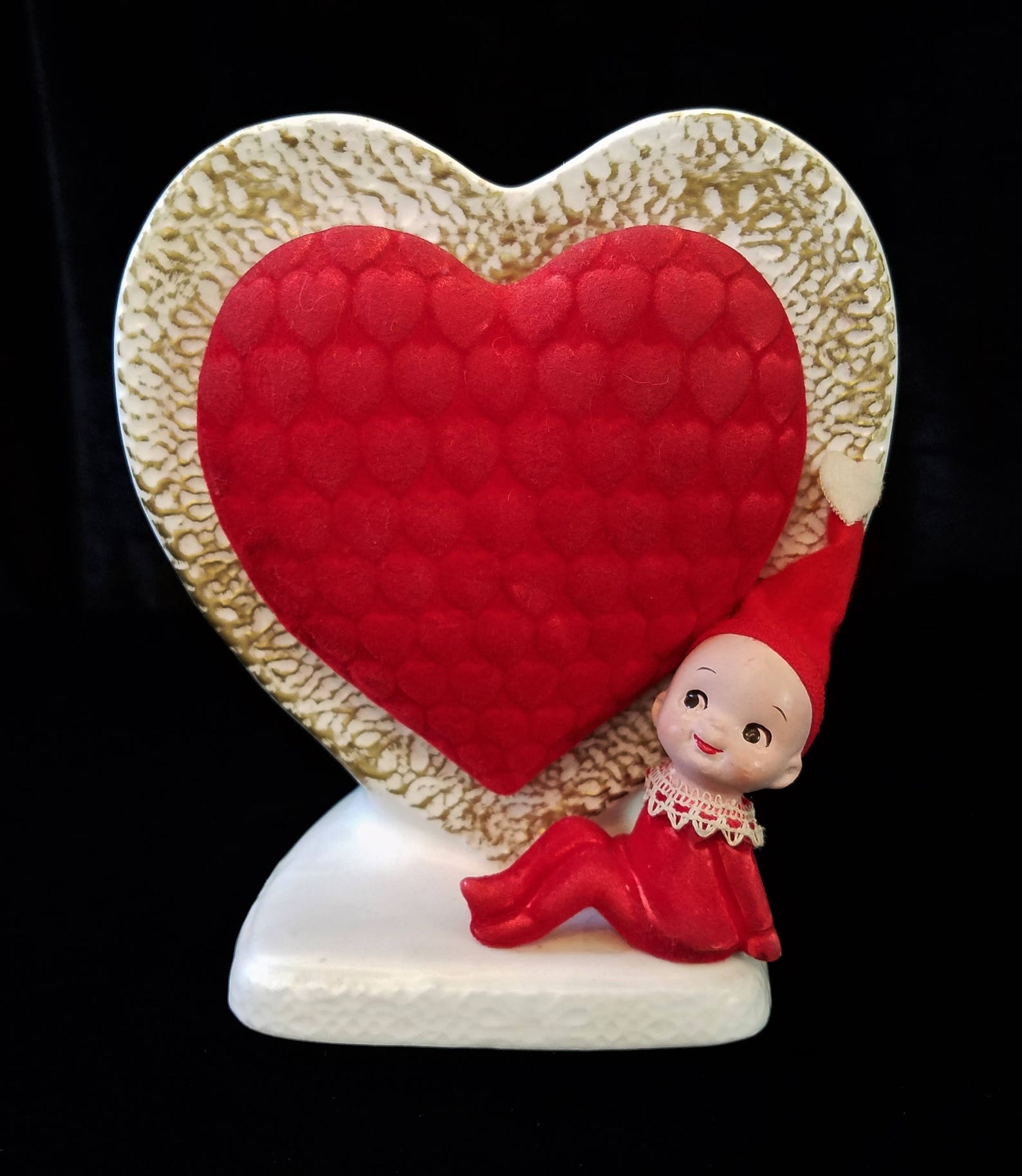 Vintage Napco Valentine Vase With Pixie Boy With Hat Red Etsy