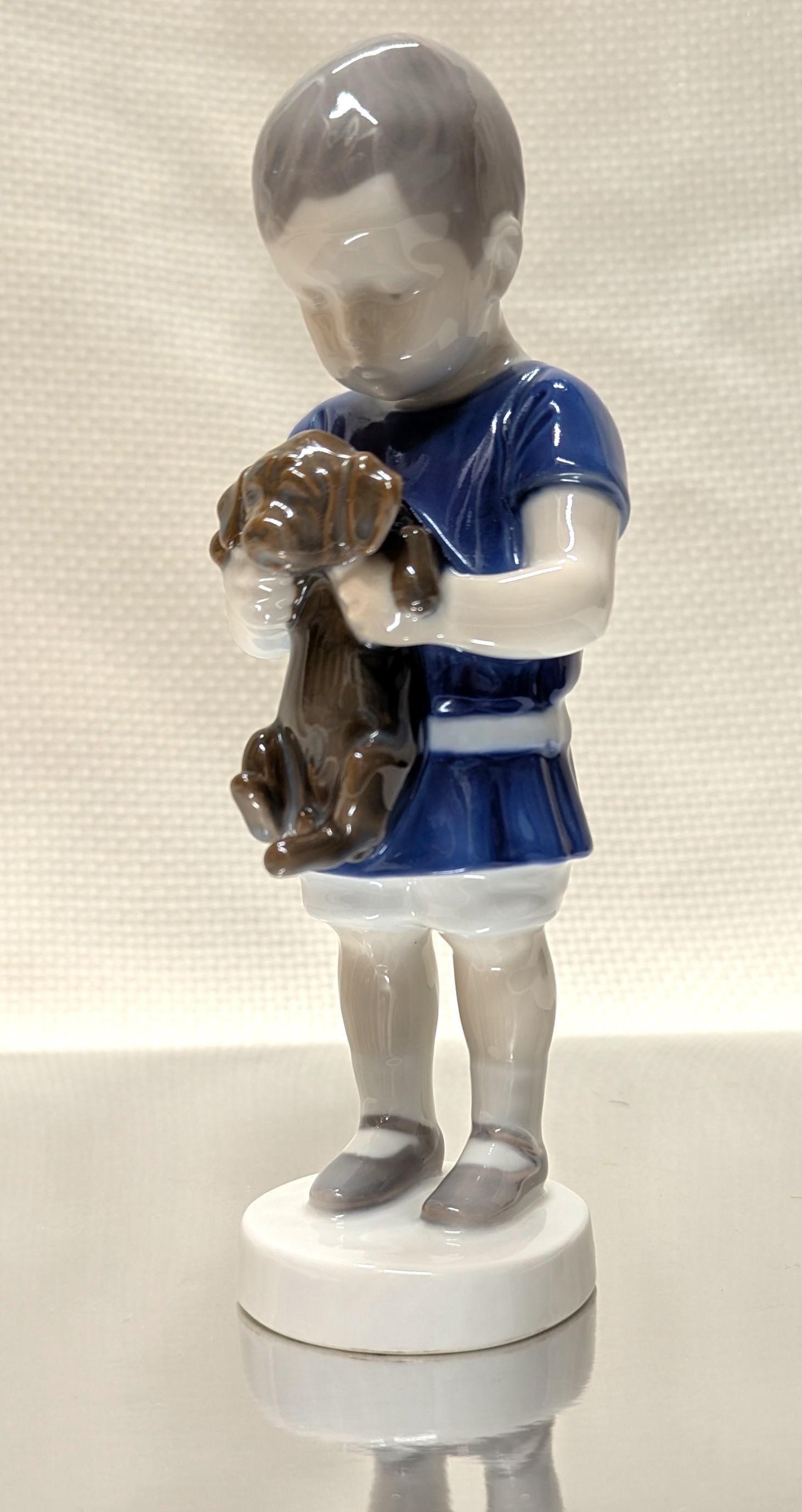 B&G Boy Holding Dog, Model #1747, Maker's Mark for 1952 to 1957