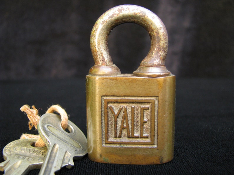 Antique Yale Lock Two Original Keys Vintage Yale Lock Solid Etsy