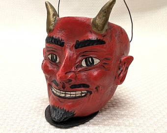 Poliwoggs American Folk Art Collectibles, Department 56, Miniature Devil Basket, 2.75 Inches Tall, Hand Painted, Made From Resin, Halloween