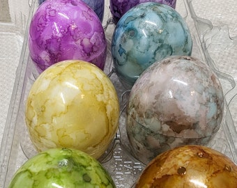 One Dozen Hand Painted Easter Eggs, 12 Pastel Colored Eggs, Décor Eggs, Pull Apart, Faux Marble Eggs, Persian Wedding Eggs, Sofreh Aghd, PB
