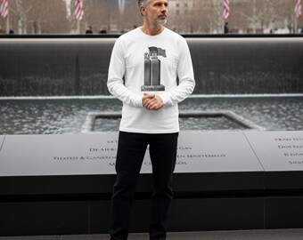 9/11 Commemoration Long Sleeve Tee, Never Forget Tribute Shirt, Remembrance Day, Patriot Day