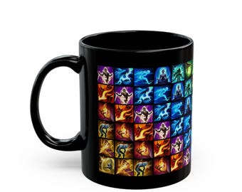 Tazza League of Legends Spells / Tazza da caffè in ceramica nera