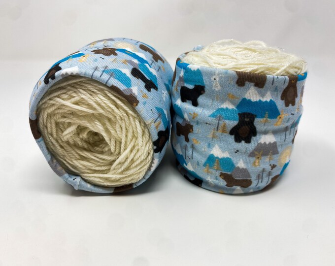 Small Bears With Mountains Mini Yarn Hugger, Otter Hugger, Yarn Coat