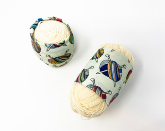 Yarn ball knitting needles, yarn hugger, yarn wrap, yarn coat, yarn bowl, skein coat, knitting notion, crochet notion, yarn storage, gift
