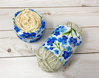 Husky Size Yarn Hugger: Alaska Forget Me Not Pattern Portable Yarn Bowl Sleeve