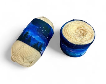 Standard Yarn Hugger: Winter Sky with Aurora Pattern Knitting Crochet Notion