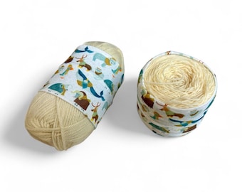 Standard Yarn Hugger: Alaskan Animals Wearing Scarves Pattern Knitting Crochet Notion