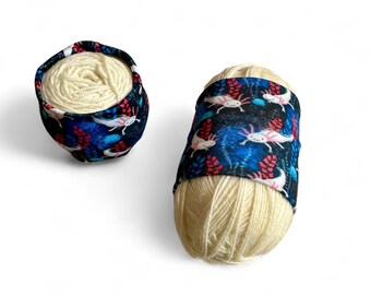 Standard Yarn Hugger: Axolotl Pattern Jersey Knit Skein Coat, Yarn Bowl Alternative