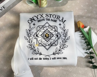 Onyx Storm Embroidered Shirt, Violet Sorrengail Shirt,Fourth Wing, Basgiath War College, I Will Save Him, Xaden Riorson Shirt, Bookish Shirt