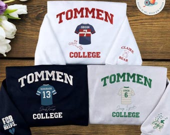 Personalized Boys of Tommen Embroidered Sweatshirt, Tommen College Crewneck, Custom Couple Shirt, Binding 13, Bookish Merch, Bookish Gift