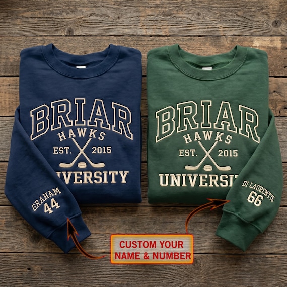 Briar U Embroidered Sweatshirt, Off Campus Merch, Hockey Romance Bookish Crewneck, Di Laurentis  Graham Embroidered Sweater, Book Lover Gift