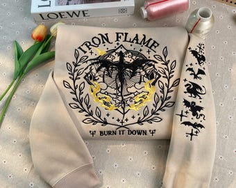 Iron Flame embroidered Shirt, Fourth Wing shirt, Basgiath War College Sweatshirt, Dragon Rider Sweater, Violt Sorrengail, Dragon Hoodie