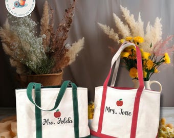 Custom Teacher Tote Bag, Teacher Canvas Tote Bag, Back to School or Appreciation Gift, Teacher Appreciation Gift, New Teacher Gift