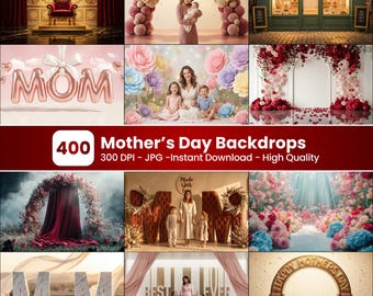 Mothers Day Digital Backdrop, Mommy and Me Background, First Mothers Day