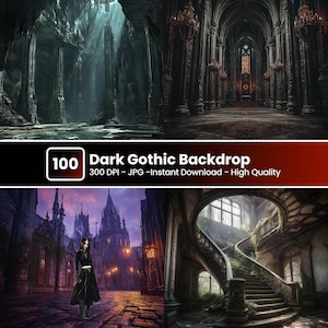 Gothic Digital Backdrop: Dark Fine Art Textures, Victorian Studio Photography