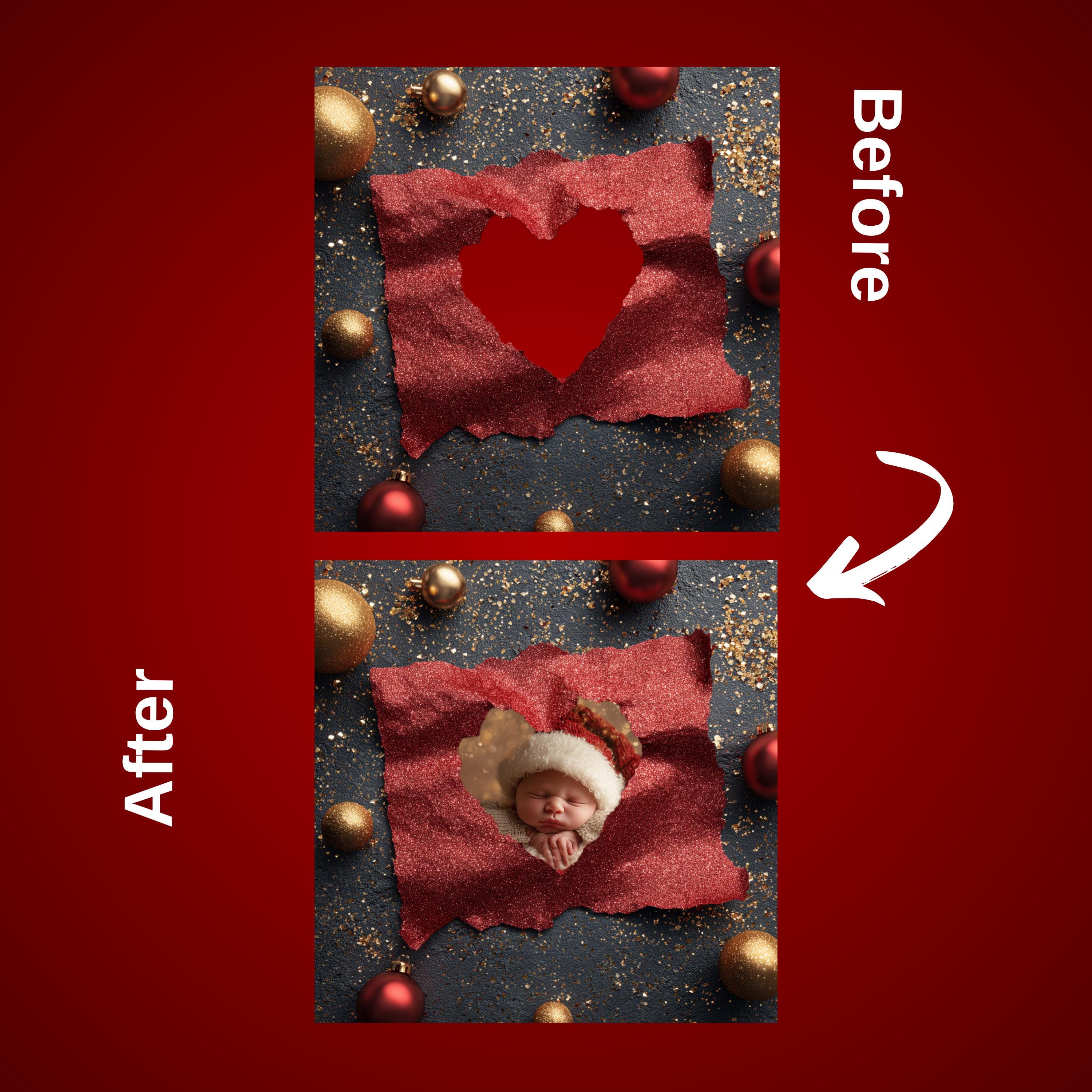 40 Ripped Christmas Digital Backdrops: Torn Kraft Card Design - Etsy