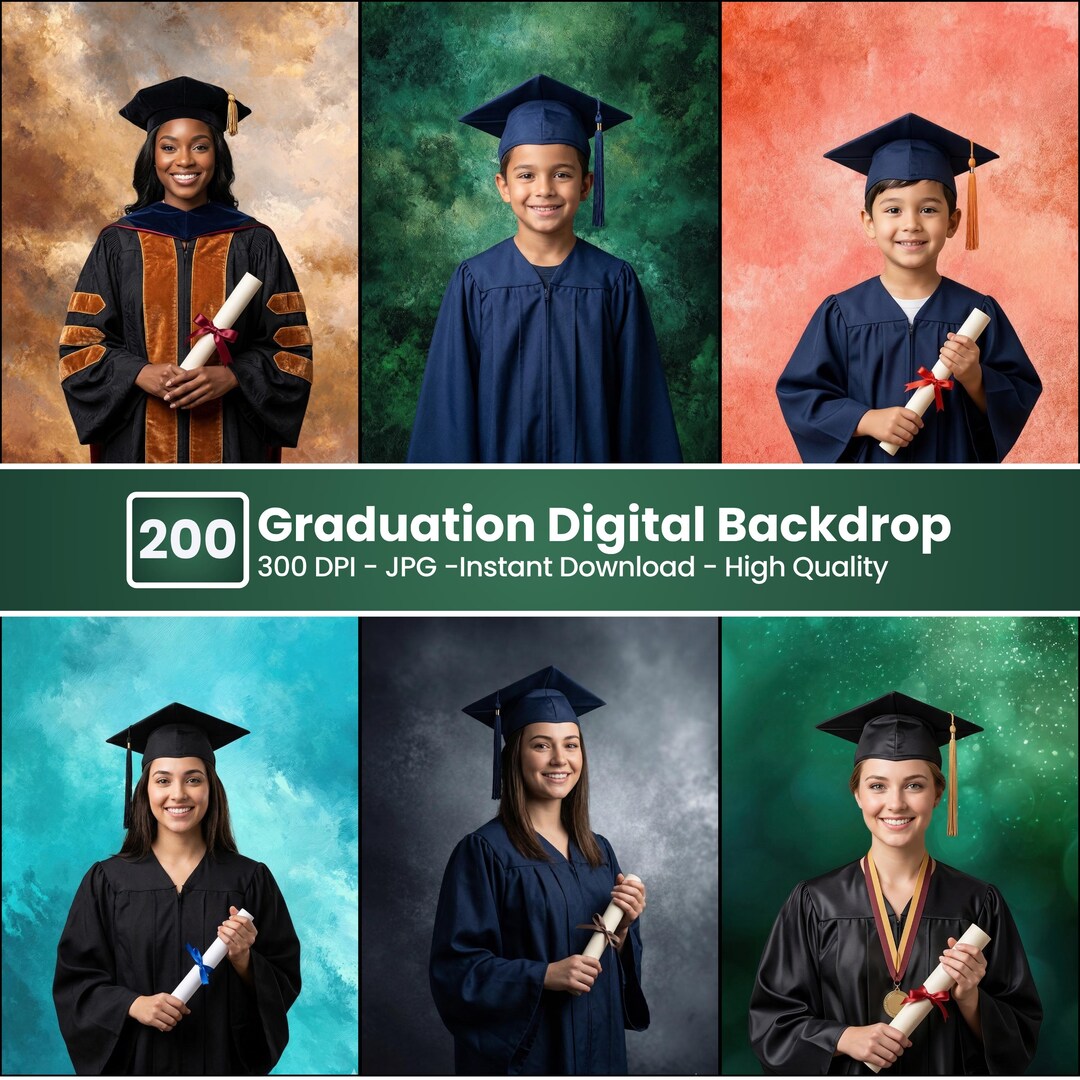 200 Graduation Digital Backdrop: Classic Senior Session Photo ...