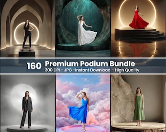 160 Neutral Podium Digital Backdrop for Maternity Photos | Minimalist Studio Backdrop, Fine Art Portrait, Photoshop Overlays