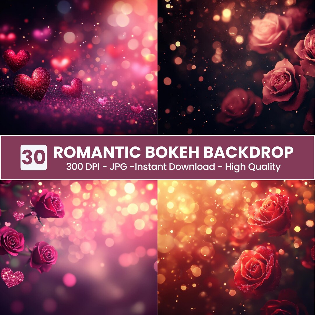 Pearls Pink Petals Bokeh Round Anniversary Backdrop