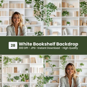 Neutral Zoom Backdrop: Bright Minimalist Library Background for Virtual Meetings
