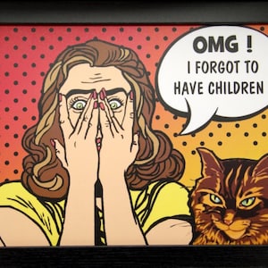 Funny Cat Lap Tray, Cushioned Bean Bag Padded Dinner Table Trays Gift, Pop Art Cartoon OMG! by Fabulous Felines®