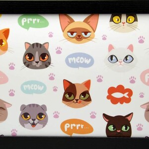 Funny Cat Lap Tray, Cushioned Bean Bag Padded Dinner Table Trays Gift, Pop Art Cartoon Crazy Cats by Fabulous Felines®