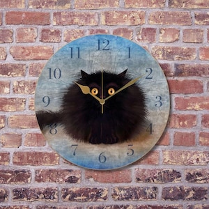 Oreo Black Cat Wall Clock, Cat Themed Clock, Cat Lovers Clock, Cat Design Clock, Cat Wall Clock, Cat Home Decor by Fabulous Felines®