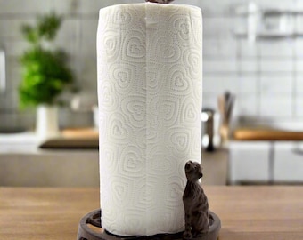 Cast Iron Kitchen Roll Holder, Cat and Bird, Cat Lover Gift, Kitchen Accessory, Cat Gift for Her or Him