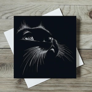 Fabulous Felines® Carte chat noir, carte de voeux chat noir, carte d'anniversaire chat noir