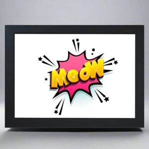 Cat Lap Tray, Cushioned Bean Bag Padded Dinner Table Trays Gift, Pop Art Cartoon MEOW! by Fabulous Felines®