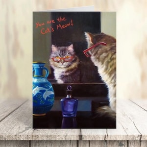 Carte Vous êtes le miaou du chat - Carte de fête des mères amusante, cadeau pour amoureux des chats, oeuvre de Lucia Heffernan, carte mignonne et originale pour maman ou grand-mère
