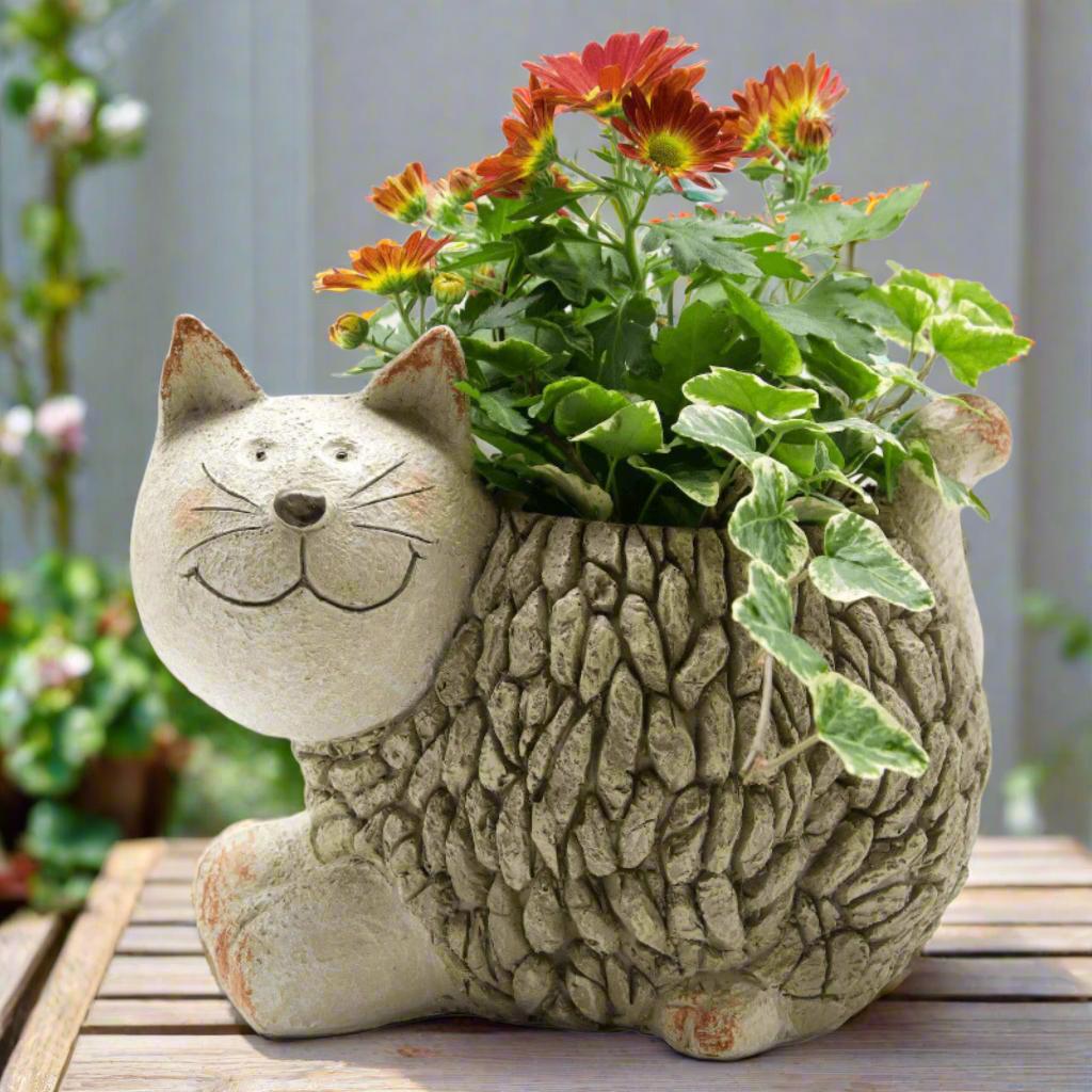 Cat Planter, Pet Planter, Cat Garden Planter, Cat Lovers Planters, Birthday Gift, Cat Shaped Flower Pot, Garden Ornament, Cat Gifts for Her