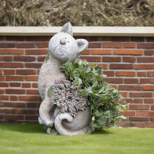 Cat Planter, Ornamental Planter, Cat Garden Planter Cat Lovers Planter Cat Shaped Flower Pot Garden Ornament Birthday Gift Cat Gift for Her