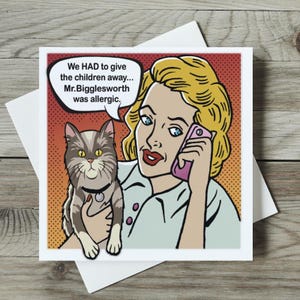 Carte drôle de chat, carte de chat mignon, carte d'amant de chat avec des chats, cartes humoristiques de chats, carte de dame de chat, carte drôle pour elle - Mr Bigglesworth