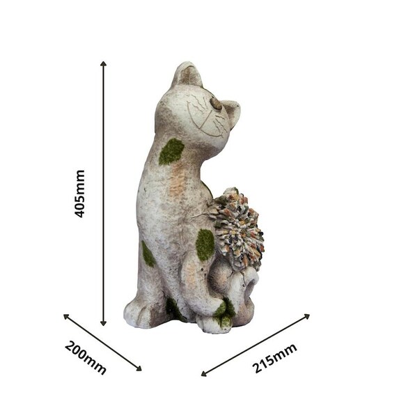 Katzen-Übertopf Aus Wetterfestem MGO/Fiberglas – Handbemalt, 21,5x40,5x20 Cm, Für Garten & Wohnung