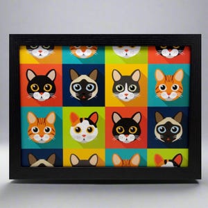 Funny Cat Lap Tray, Cushioned Bean Bag Padded Dinner Table Trays Gift, Pop Art Cartoon Cool Cats by Fabulous Felines®