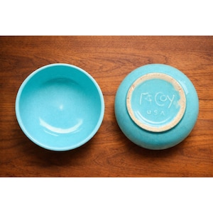 Vintage McCoy Pottery Bowl | Turquoise Glaze, USA Stoneware