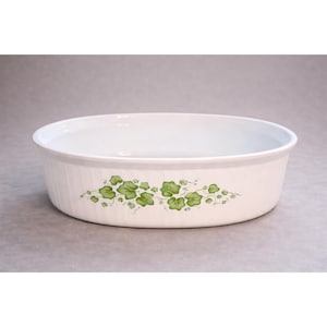 Vintage Corning Ware Green Ivy 2.8L Oval Casserole Dish with Lid (F-2-B) (DC1.5C)
