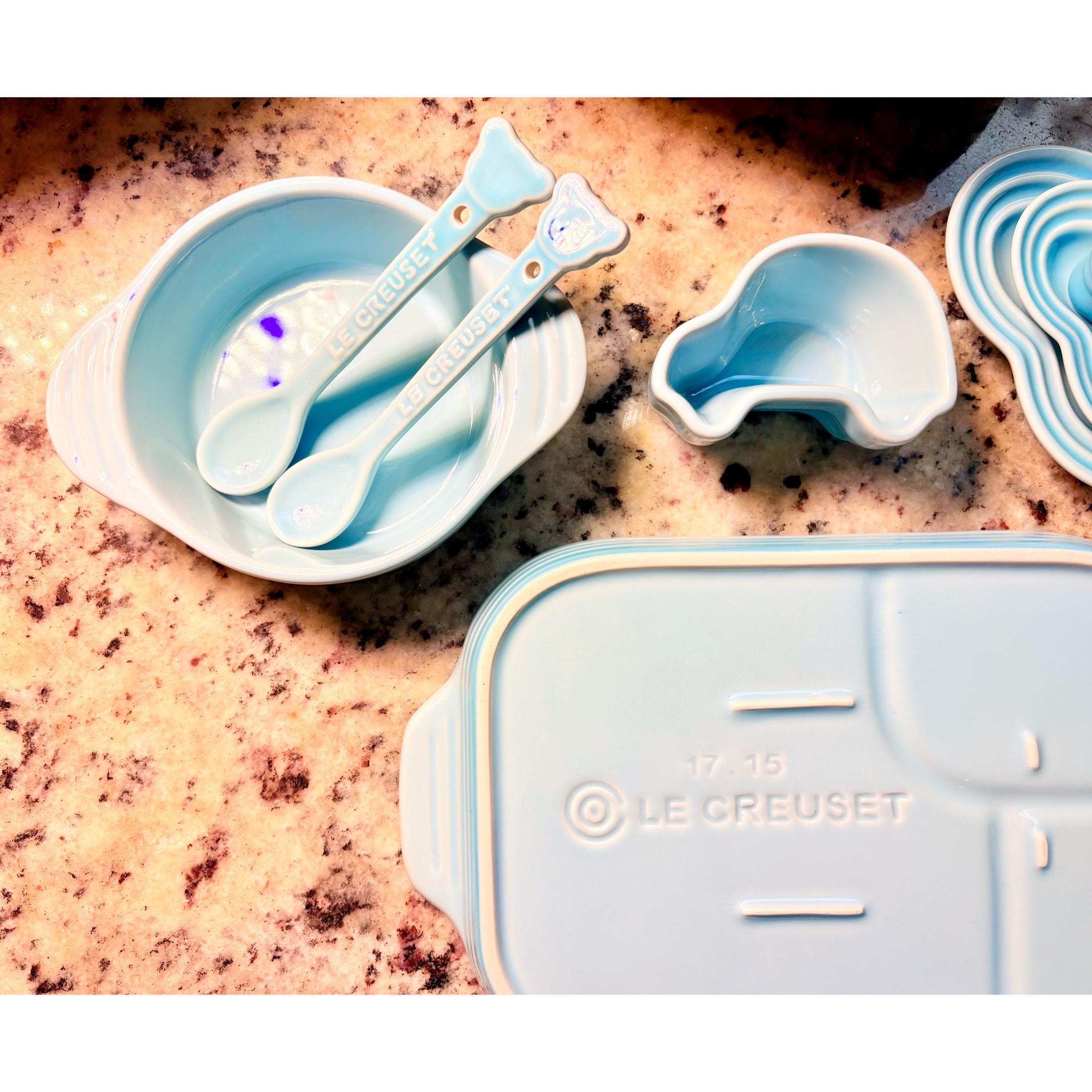 Rare Le Creuset Baby Tableware Set: 12-piece Coastal Blue, Japan