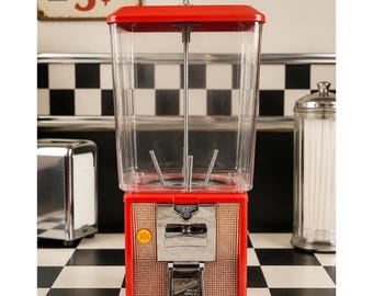 Vintage Northwestern 10 Cent Candy Machine NOS Original Key Red Coin Op Vending Machine