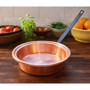 Vintage French Copper Saucepan with Wrought Iron Handle - French Farmhouse Kitchen